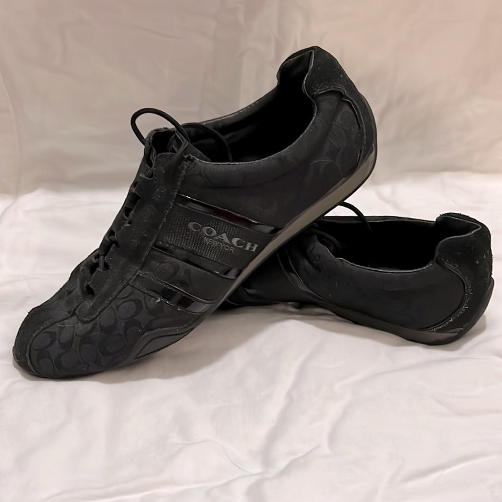 Coach Remonna Size 9 Black Suede and Canvas Sneaker
